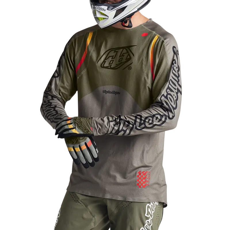 Troy Lee Designs Sprint Ultra Long Sleeve Mtb Jersey - Pinned - Olive 5
