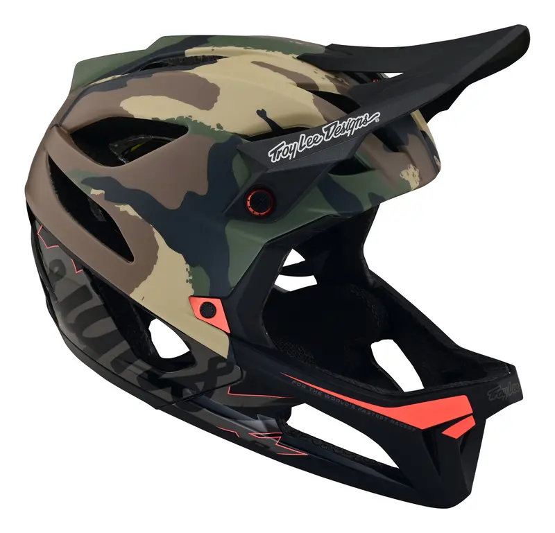 Troy Lee Designs Stage Full Face Helmet With Mips - Signature Camo - Army Green - 2023 2