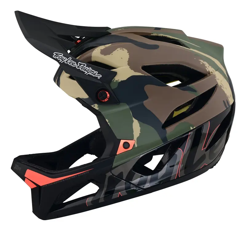 Troy Lee Designs Stage Full Face Helmet With Mips - Signature Camo - Army Green - 2023 3