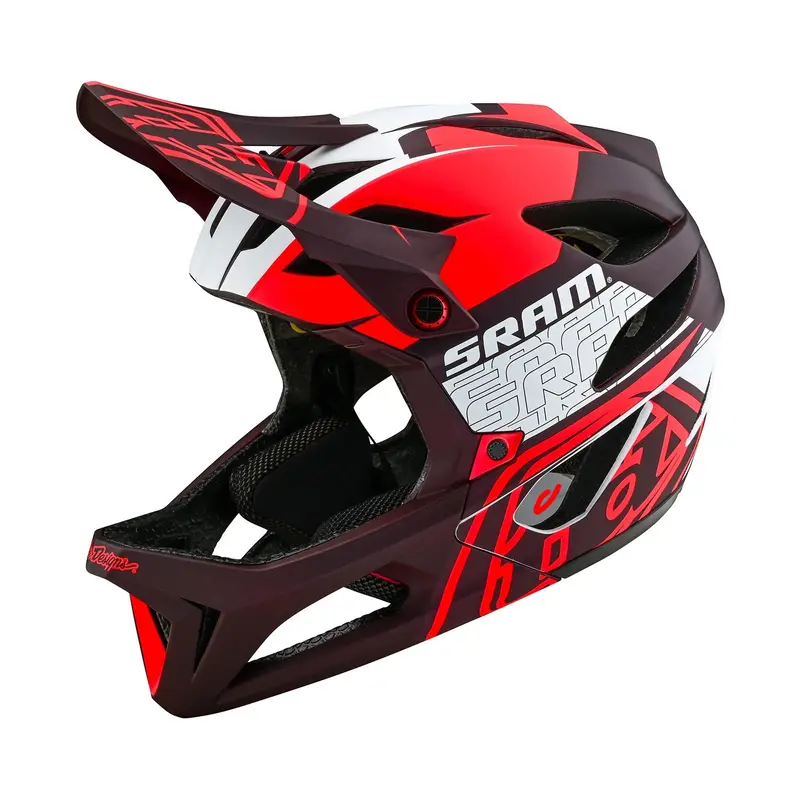 Troy Lee Designs Stage Full Face Helmet With Mips - Sram Vector - Red 1