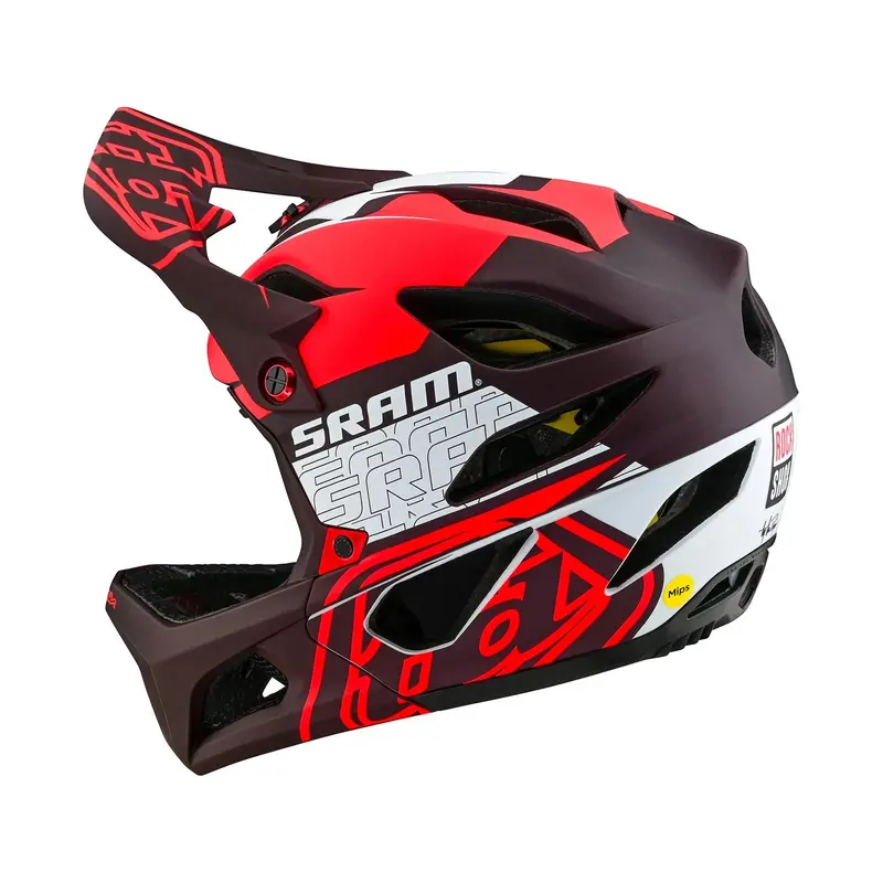 Troy Lee Designs Stage Full Face Helmet With Mips - Sram Vector - Red 3