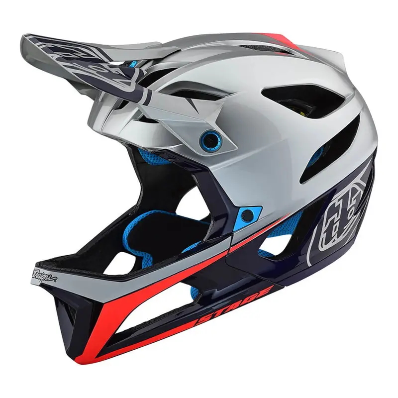 Troy Lee Designs Stage Mips Enduro Full Face Helmet - Race - Silver-Navy 1