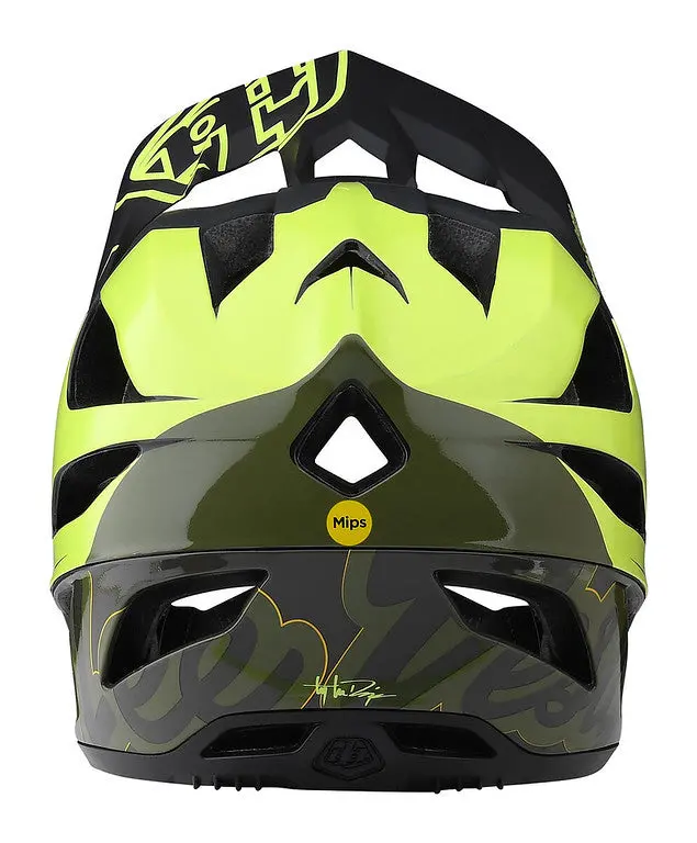 Troy Lee Designs Stage Mips Full Face Helmet - Nova - Glo Yellow - 2022 3