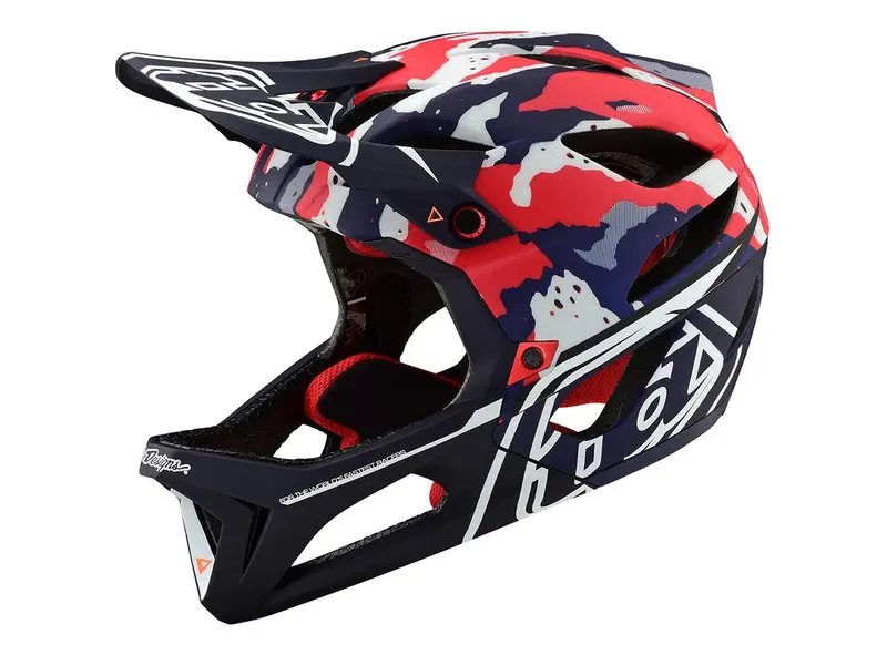 Troy Lee Designs Stage Mips Full Face Helmet - Tactical - Red-White-Blue 1