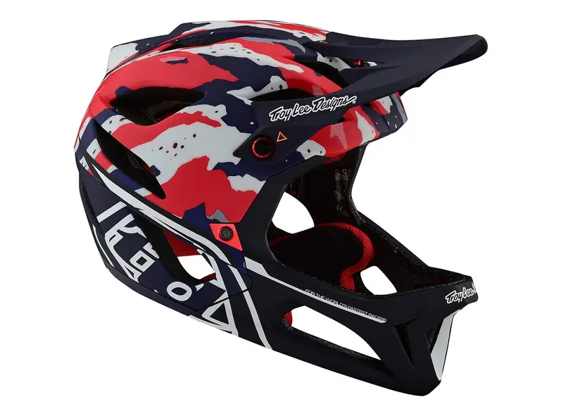 Troy Lee Designs Stage Mips Full Face Helmet - Tactical - Red-White-Blue 3