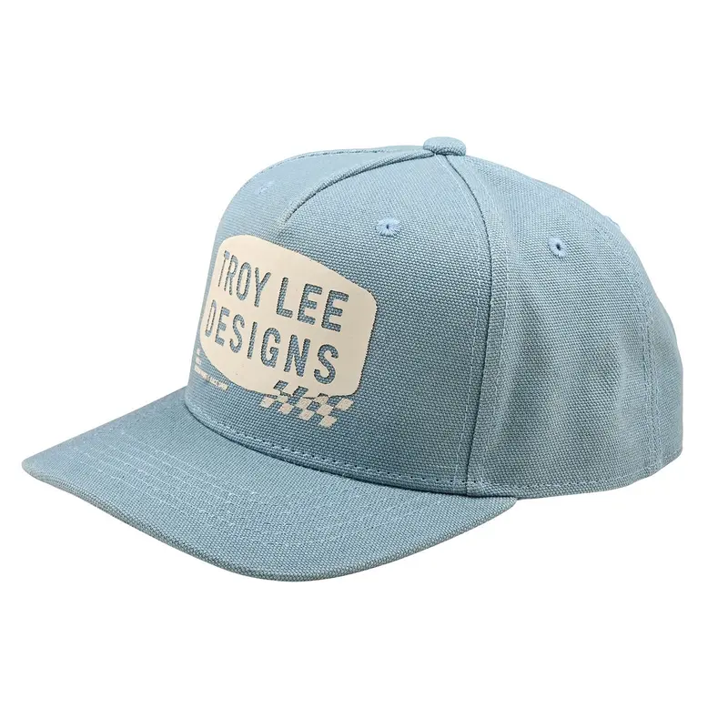 Troy Lee Designs Stamp Curved Snapback Hat - Smoke Blue 1