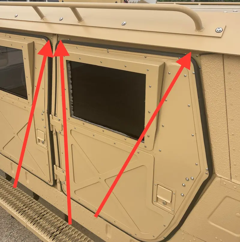 Two, Four Or Six Piece Door Gap Filler Kit For Military Humvee Hard Doors And Soft Doors All Models 3