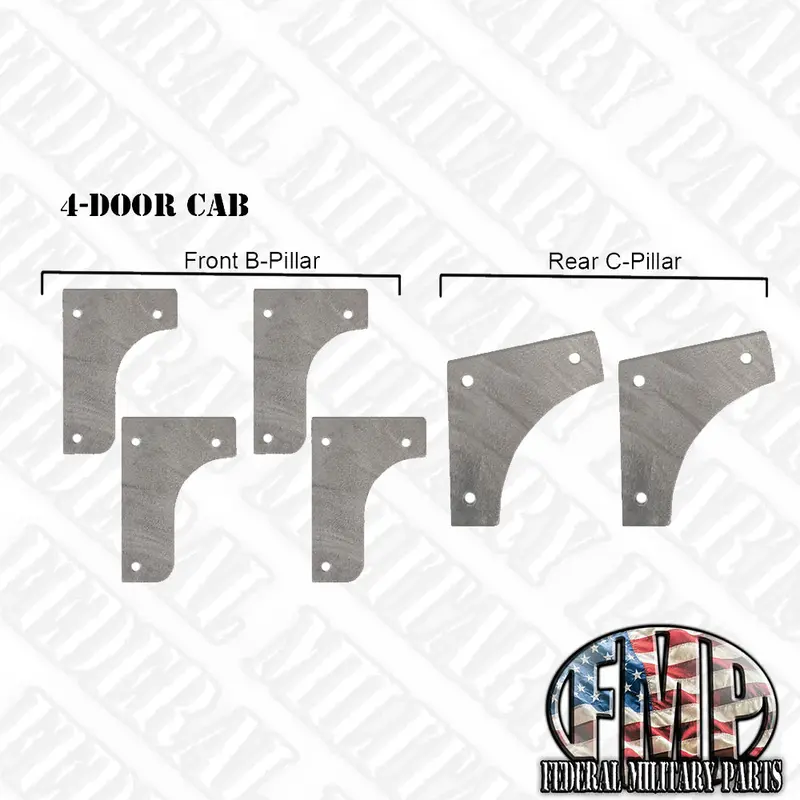 Two, Four Or Six Piece Door Gap Filler Kit For Military Humvee Hard Doors And Soft Doors All Models 3