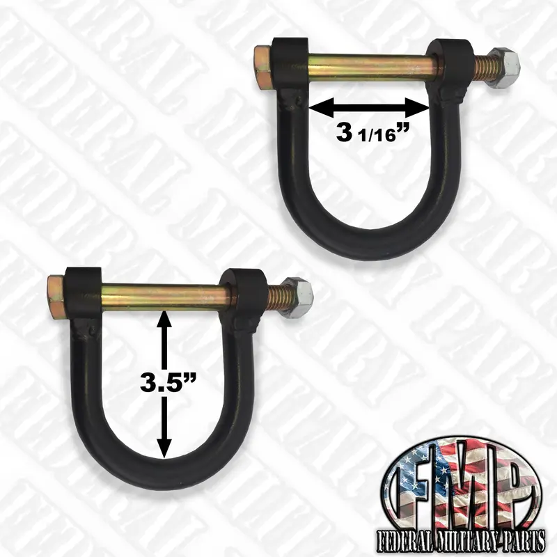 Two Shackles Clevis Small, Welded, 3.15" X 3.5" For Military Humvee Hmmwv Using The Slantback Airlift Bumper M1043a2 M1042a2 M1045a2 12342354 1