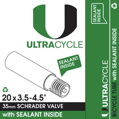 Ultracycle 20" Fat Schrader Tube With Sealant 1