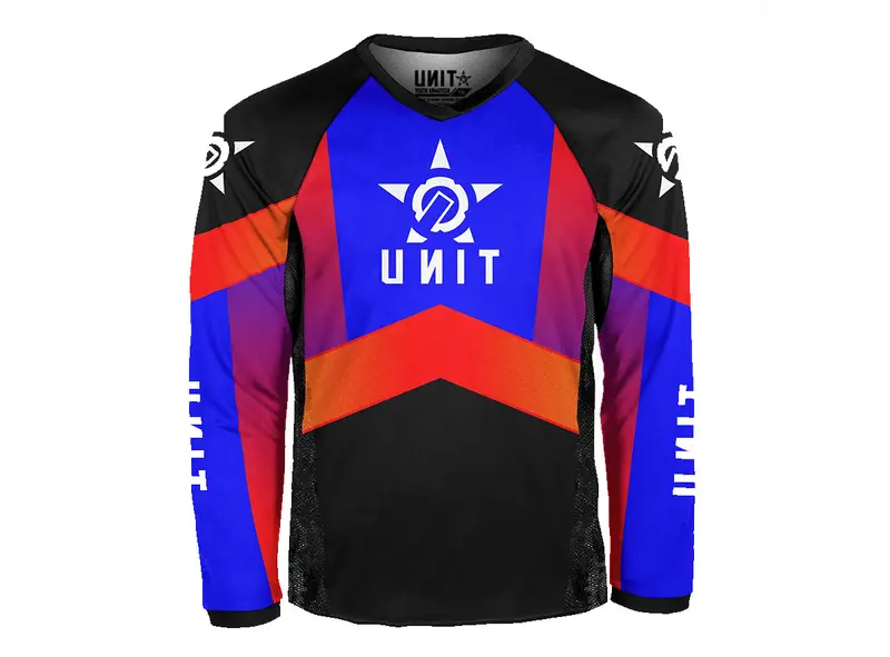 Unit Contender Long Sleeve Mtb Jersey - Blue 1