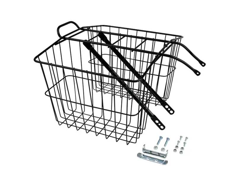 Wald 520 Twin Rear Carrier Basket - Black 1
