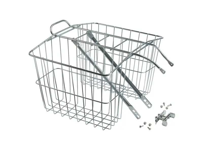 Wald 520 Twin Rear Carrier Basket - Silver 1