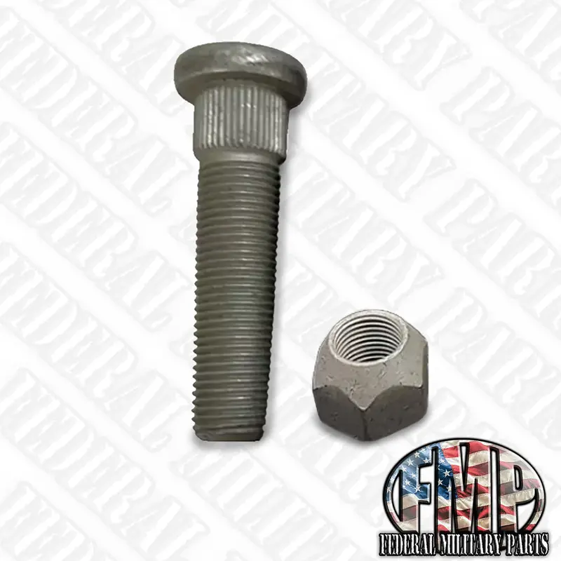 Wheel Stud + Tapered Lug Nuts (Aka Gear Hub Nuts) For Military Wheels Including Humvee Tires Wheels Rims M1101 M1102 1
