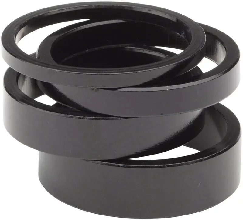 Wheels Manufacturing Essential Aluminum Headset Spacer Kit - Black 1