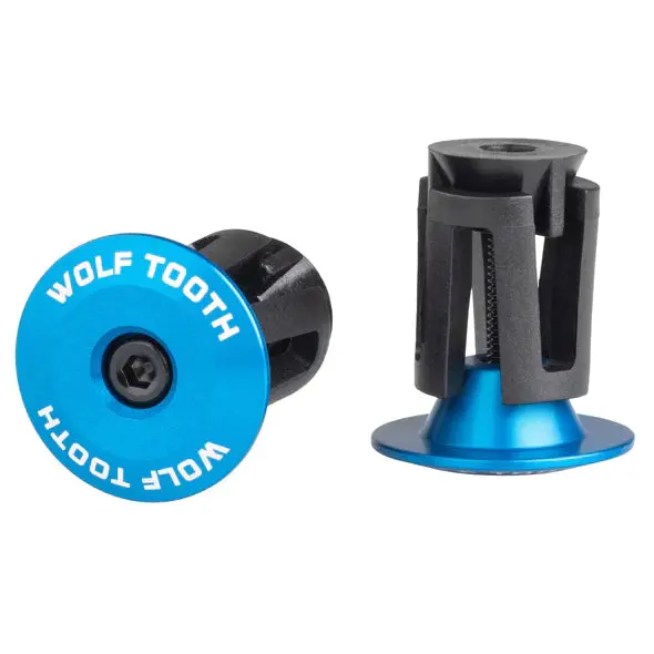Wolf Tooth Components Alloy Bar End Plugs - Blue 1
