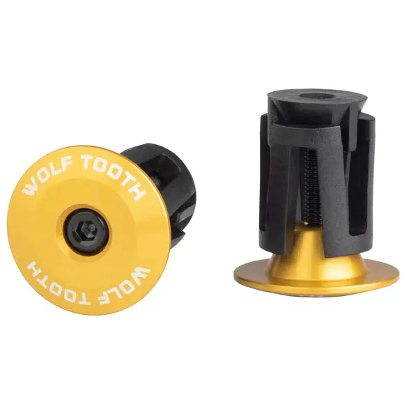 Wolf Tooth Components Alloy Bar End Plugs - Gold 1