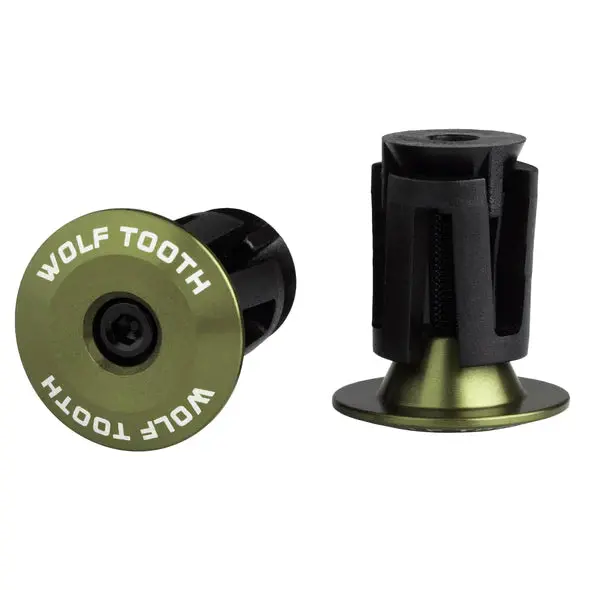 Wolf Tooth Components Alloy Bar End Plugs - Olive 1