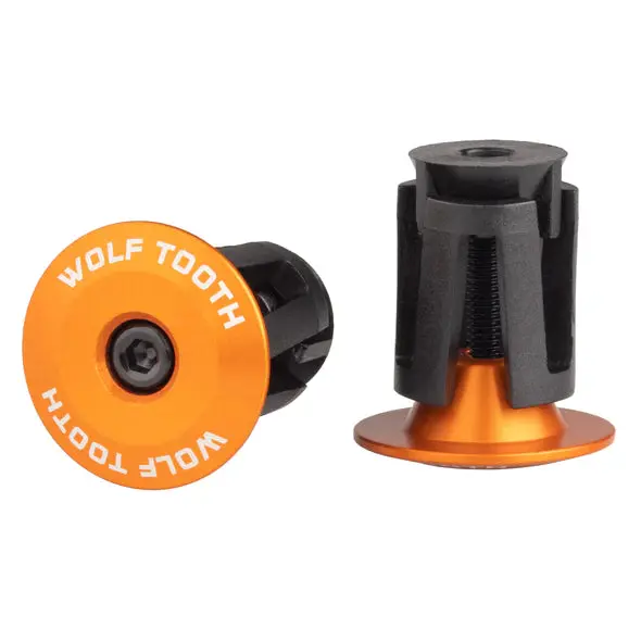 Wolf Tooth Components Alloy Bar End Plugs - Orange 1