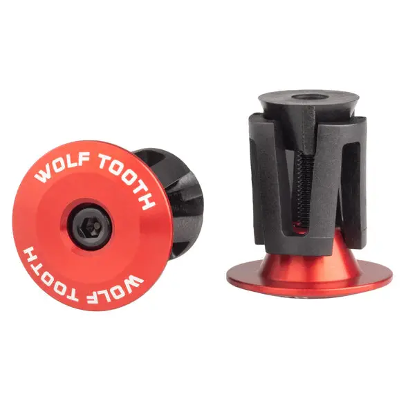 Wolf Tooth Components Alloy Bar End Plugs - Red 1