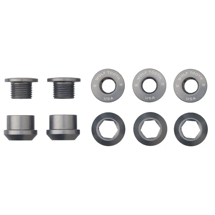 Wolf Tooth Components Chainring Bolt & Nut Set - 1X - Gunmetal 1
