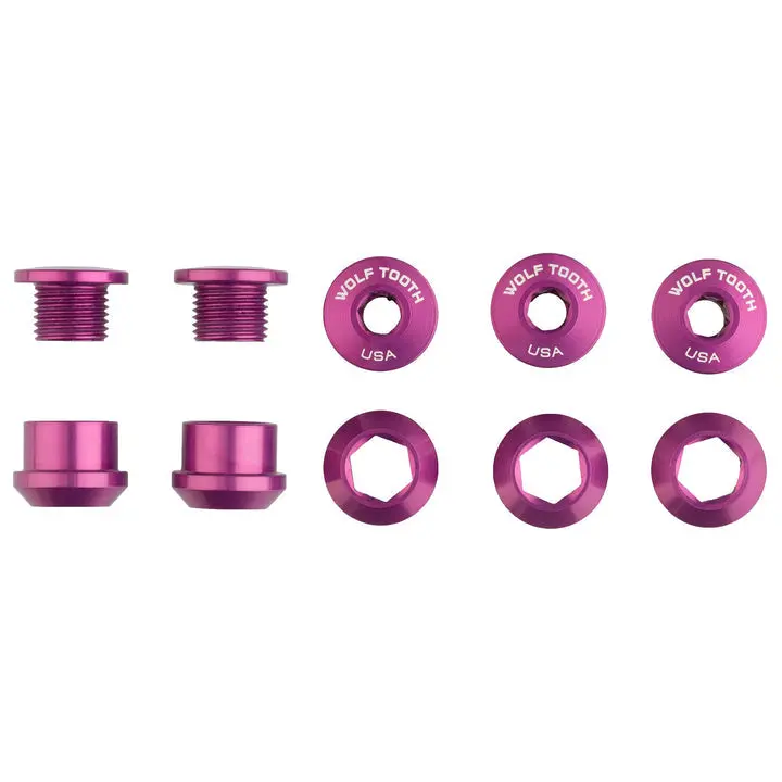 Wolf Tooth Components Chainring Bolt & Nut Set - 1X - Purple 1
