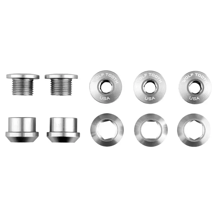 Wolf Tooth Components Chainring Bolt & Nut Set - 1X - Silver 1