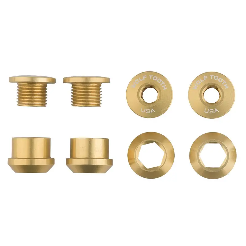 Wolf Tooth Components Chainring Bolt & Nut Set - 6Mm - Gold 1