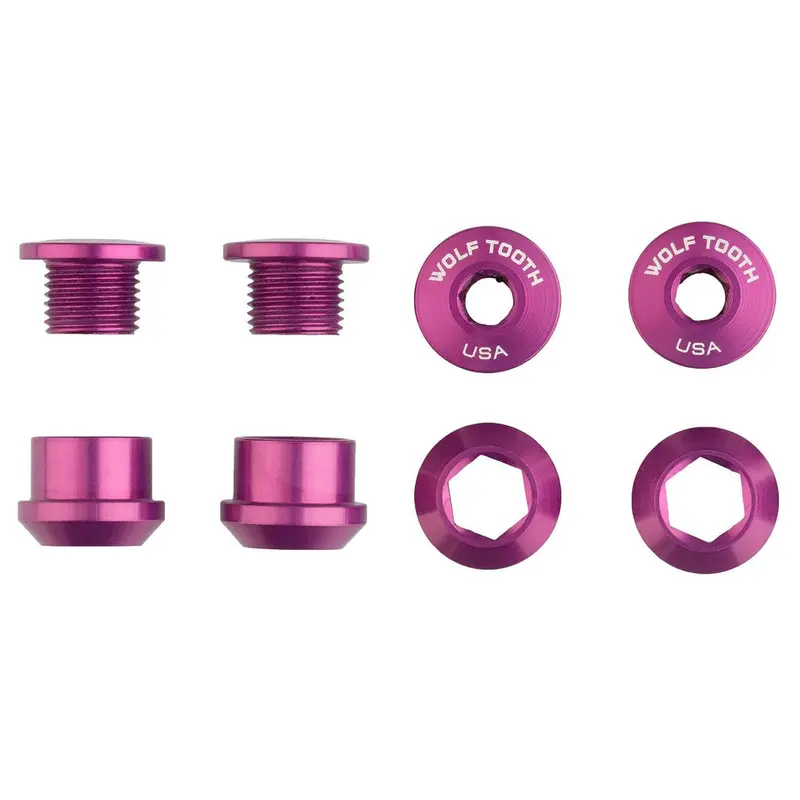 Wolf Tooth Components Chainring Bolt & Nut Set - 6Mm - Purple 1