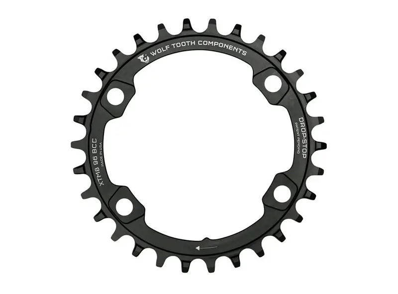 Wolf Tooth Components Drop Stop 96 Bcd Shimano Xt M8000/Slx M7000 12 Spd Chainring - Black 1