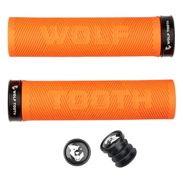Wolf Tooth Components Echo Lock-On Mtb Grips – Orange 1