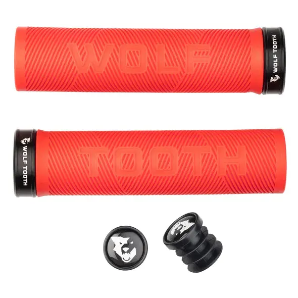 Wolf Tooth Components Echo Lock-On Mtb Grips – Red 1