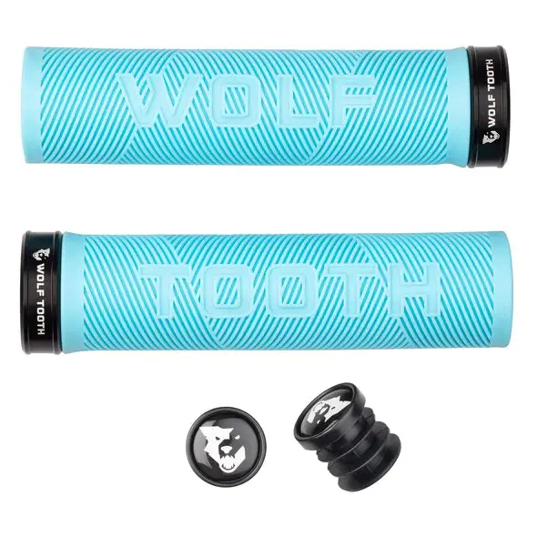 Wolf Tooth Components Echo Lock-On Mtb Grips – Teal 1