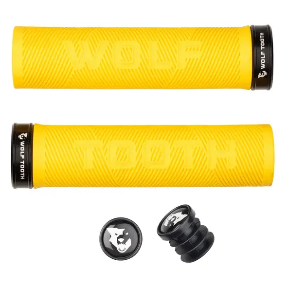 Wolf Tooth Components Echo Lock-On Mtb Grips – Yellow 1