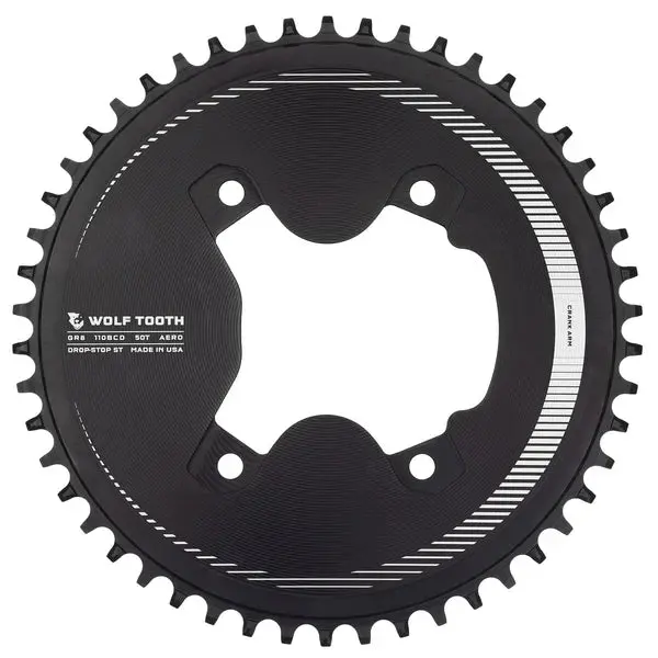 Wolf Tooth Components Grx Asymmetric 4 Bolt Aero Road Chainring - Black 3