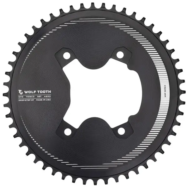 Wolf Tooth Components Grx Asymmetric 4 Bolt Aero Road Chainring - Black 4