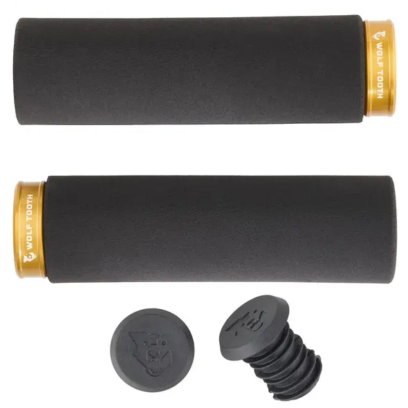 Wolf Tooth Components Lock-On Fat Paw Grip - Black-Gold 1