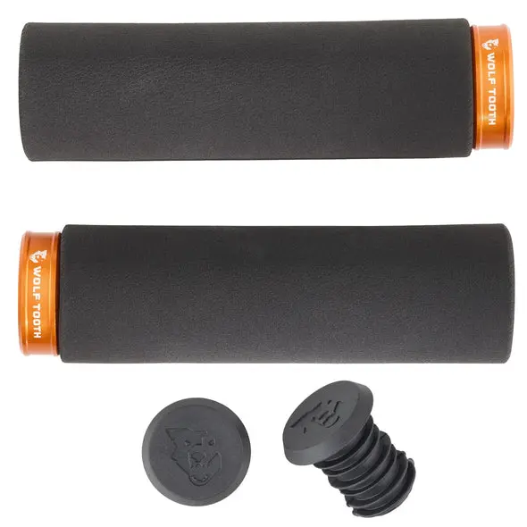 Wolf Tooth Components Lock-On Fat Paw Grip - Black-Orange 1