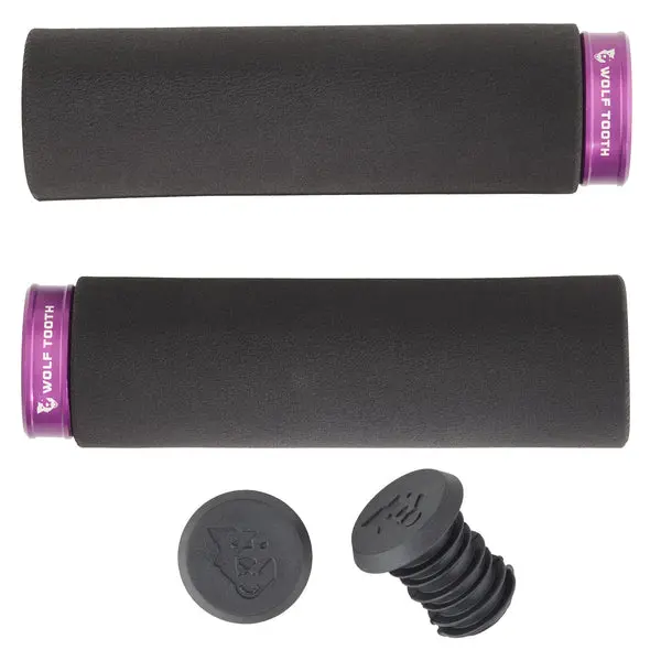 Wolf Tooth Components Lock-On Fat Paw Grip - Black-Purple 1