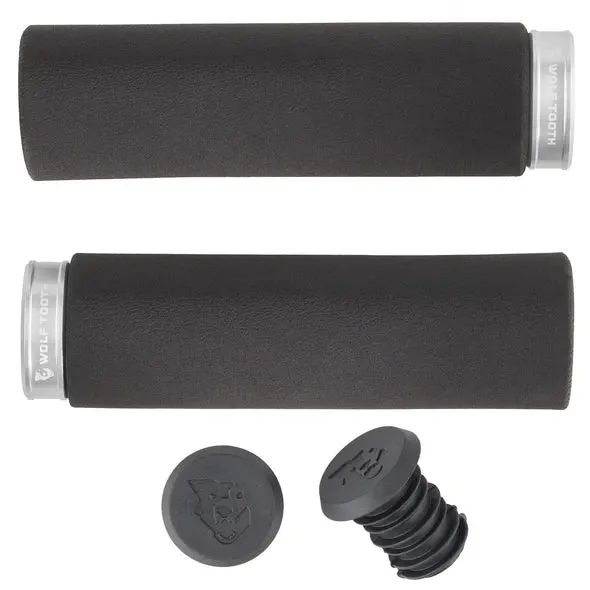 Wolf Tooth Components Lock-On Fat Paw Grip - Black-Raw Silver 1