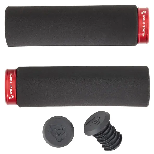 Wolf Tooth Components Lock-On Fat Paw Grip - Black-Red 1