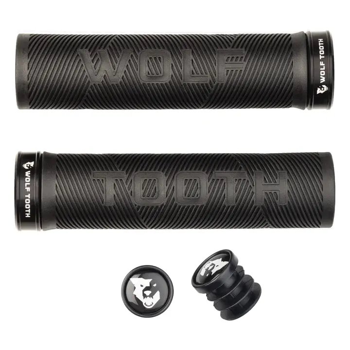 Wolf Tooth Echo Lock-On Mtb Grips – Black-Black 1