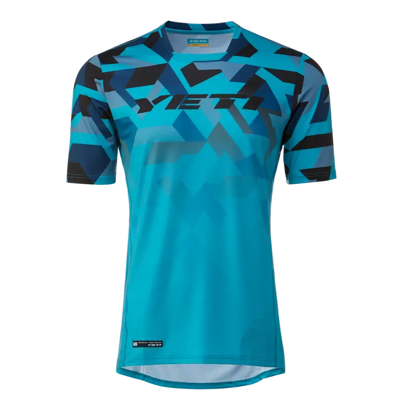 Yeti Enduro Short Sleeve Mtb Jersey - Turq Geo Fade 1