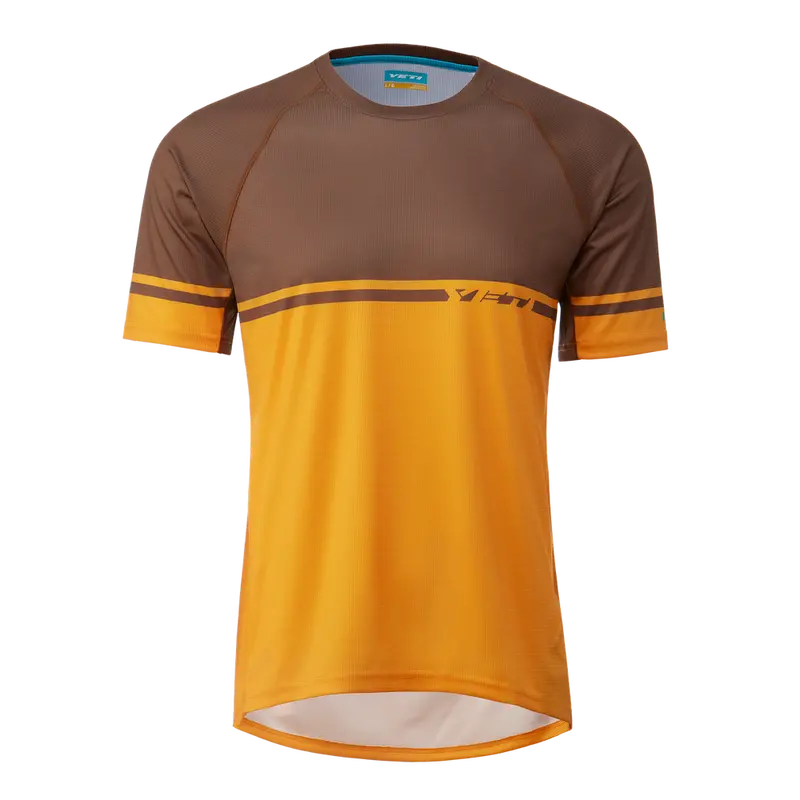Yeti Longhorn Short Seeve Mtb Jersey - Sepia Pinstripe 1