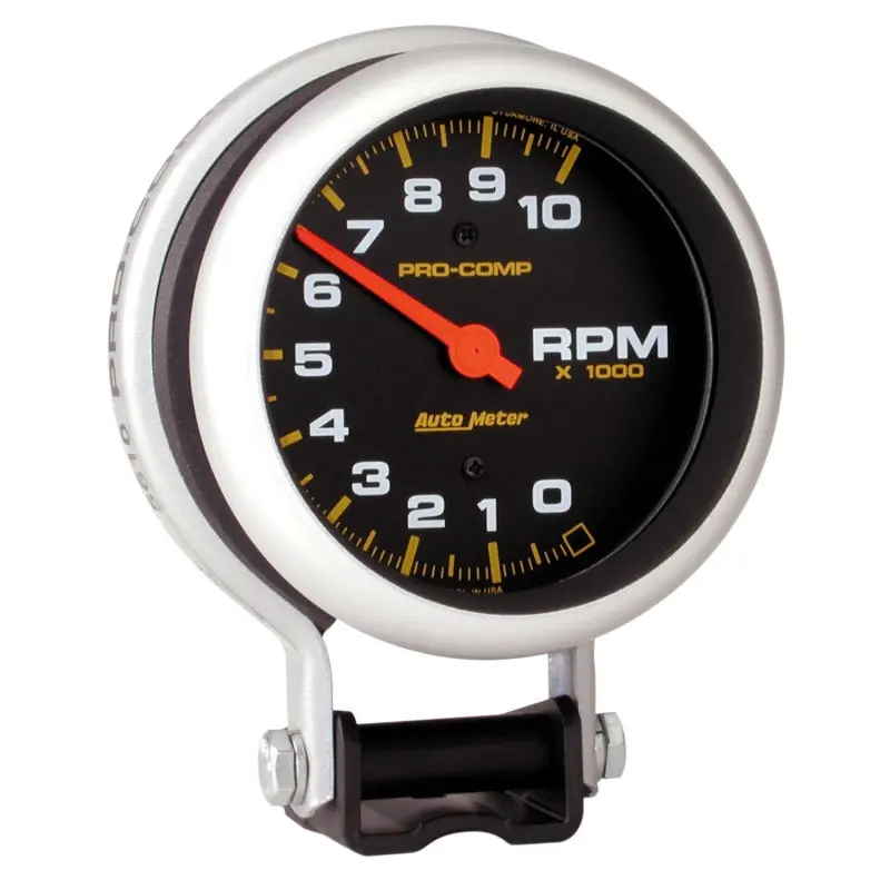 Autometer 3.75-Inch Pro-Comp Tachometer With 10,000 Rpm Range And Pedestal Mount 1