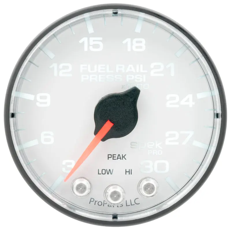 Autometer Spek-Pro 2 1/16" Rail Pressure Gauge – 30,000 Psi Range, Stepper Motor, White/Black Face 1
