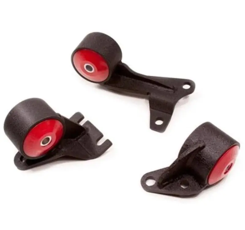 Black Steel Engine Mounts With 85A Bushings For 1988–1991 Honda Civic D-Series (Wagon 4Wd Cable Setup) 1