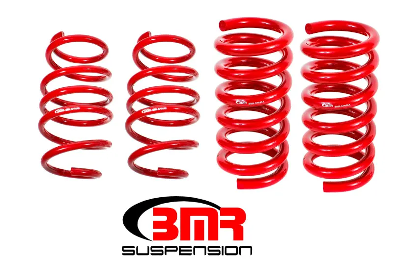 Bmr Handling Lowering Spring Set For 2015–2017 S550 Mustang — Four-Wheel Drop, Red Finish 1