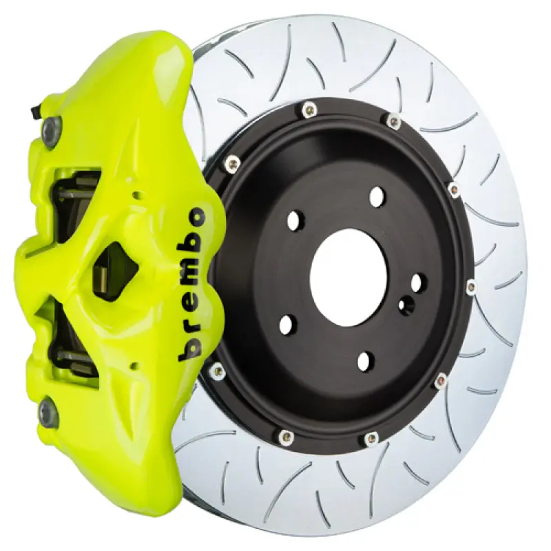 Brembo 16-21 Land Cruiser Rear Gt Bbk 4 Piston Cast 380X28 2Pc Rotor Slotted Type3- Fluo. Yellow 1
