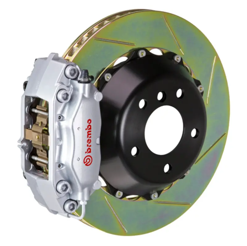 Brembo Rear Big Brake Kit For 2002–2005 Bmw 7-Series (Up To March 2005) — 4-Piston Calipers, Two-Piece Slotted Rotors (345X28Mm), Silver Finish 1